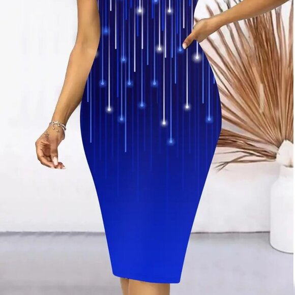 Women Plus Size Elegant Royal Blue Evening Cocktail Formal Party Summer Dress22W - Picture 3 of 10